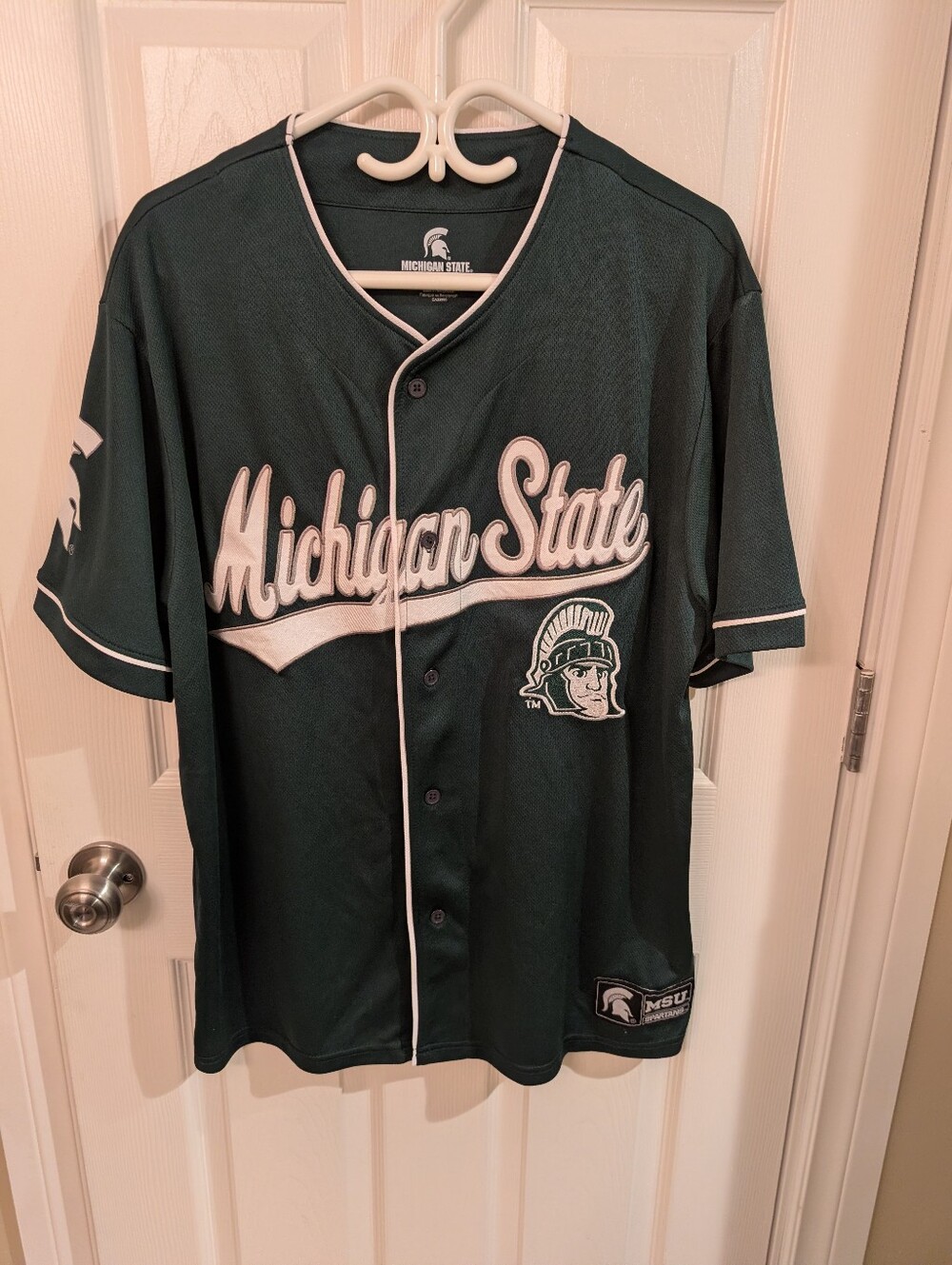 Michigan State University Spartans Baseball Jersey Size Large